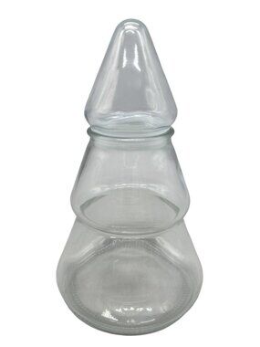 Christmas Clear Glass Decorative Candy Jar With Airtight Lid For Storage READ